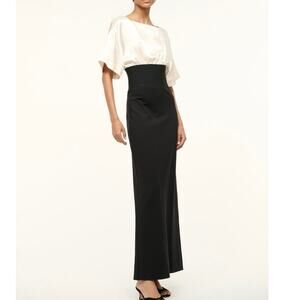STAUD Black and Cream Maxi Dress